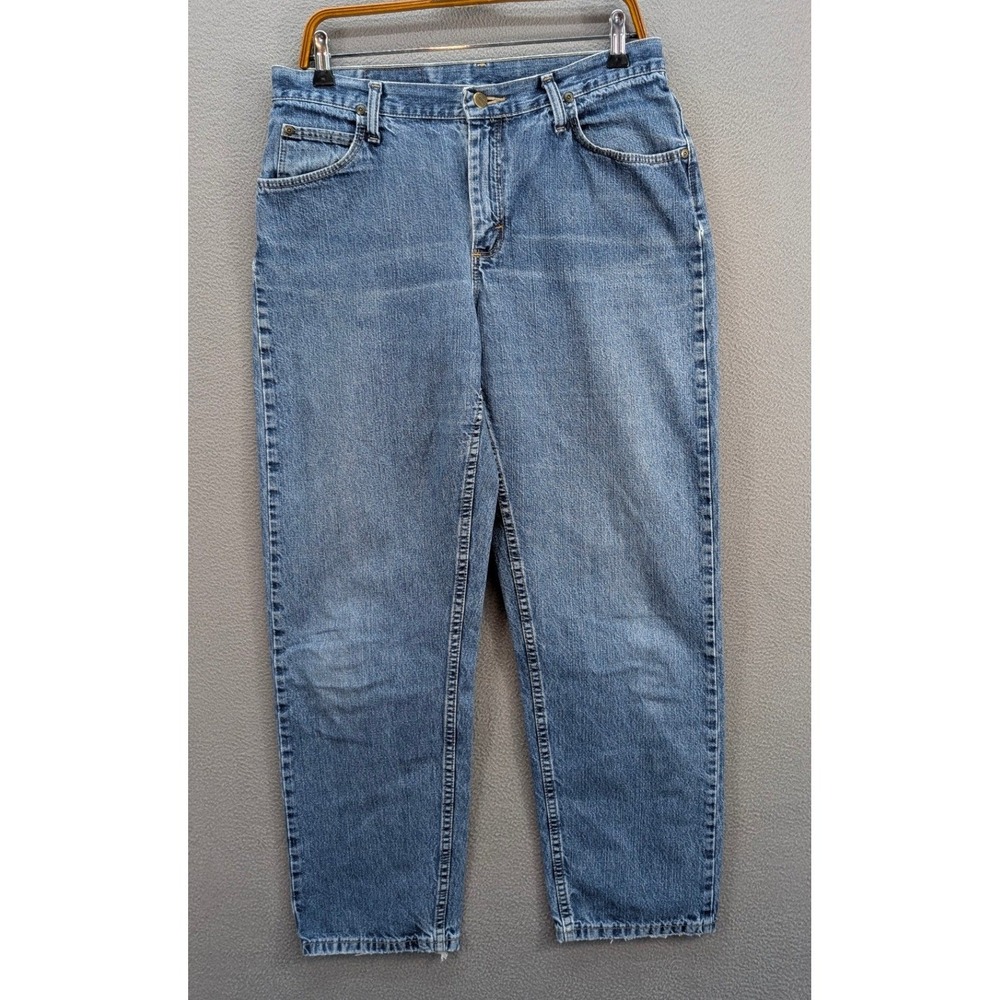 Wrangler Blues High Rise Tapered Denim Jeans Women's 10x32 Relaxed Blue W8501DS